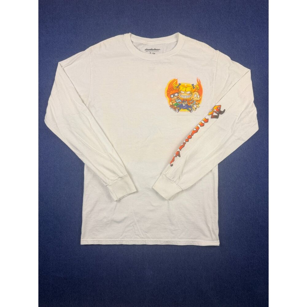 Nickelodeon Rugrats Don’t Be a Baby Long Sleeve Graphic Shirt White S